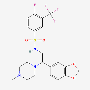 N-(2-(benzo[d][1,3]dioxol-5-yl)-2-(4-methylpiperazin-1-yl)ethyl)-4-fluoro-3-(trifluoromethyl)benzenesulfonamide