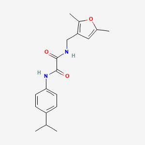 molecular formula C18H22N2O3 B3000372 N1-((2,5-二甲基呋喃-3-基)甲基)-N2-(4-异丙基苯基)草酰胺 CAS No. 1351607-02-7