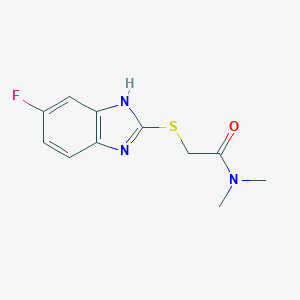 molecular formula C11H12FN3OS B300038 2-[(6-fluoro-1H-benzimidazol-2-yl)sulfanyl]-N,N-dimethylacetamide 