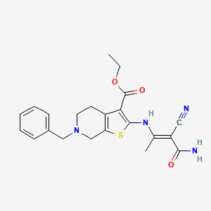 ethyl 2-[[(E)-4-amino-3-cyano-4-oxobut-2-en-2-yl]amino]-6-benzyl-5,7-dihydro-4H-thieno[2,3-c]pyridine-3-carboxylate
