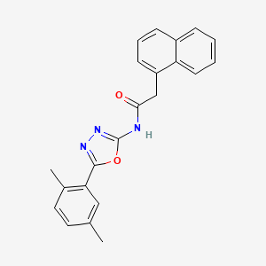 molecular formula C22H19N3O2 B3000388 N-[5-(2,5-dimethylphenyl)-1,3,4-oxadiazol-2-yl]-2-naphthalen-1-ylacetamide CAS No. 891123-77-6