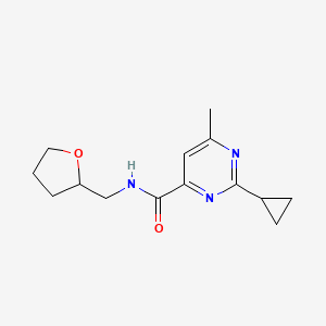 2-Cyclopropyl-6-methyl-N-(oxolan-2-ylmethyl)pyrimidine-4-carboxamide