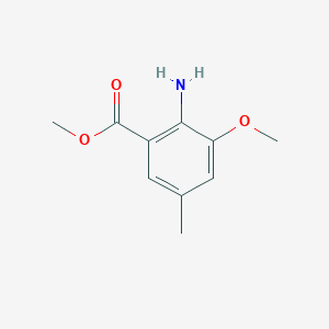 molecular formula C10H13NO3 B3000397 Methyl 2-amino-3-methoxy-5-methylbenzoate CAS No. 115475-74-6