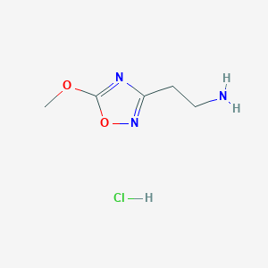 molecular formula C5H10ClN3O2 B3000398 2-(5-Methoxy-1,2,4-oxadiazol-3-yl)ethanamine;hydrochloride CAS No. 2580188-76-5