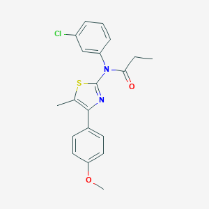 molecular formula C20H19ClN2O2S B300040 N-(3-chlorophenyl)-N-[4-(4-methoxyphenyl)-5-methyl-1,3-thiazol-2-yl]propanamide 