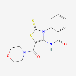 molecular formula C15H13N3O3S2 B3000400 3-(morpholine-4-carbonyl)-1-thioxo-1H-thiazolo[3,4-a]quinazolin-5(4H)-one CAS No. 1111063-53-6
