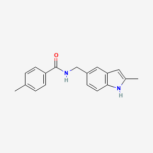 4-methyl-N-((2-methyl-1H-indol-5-yl)methyl)benzamide