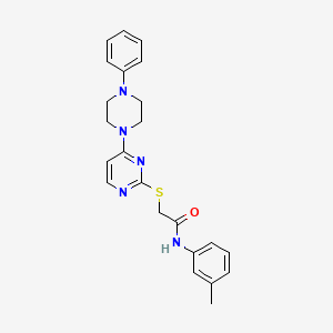 2-((4-(4-phenylpiperazin-1-yl)pyrimidin-2-yl)thio)-N-(m-tolyl)acetamide