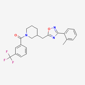 (3-((3-(o-Tolyl)-1,2,4-oxadiazol-5-yl)methyl)piperidin-1-yl)(3-(trifluoromethyl)phenyl)methanone