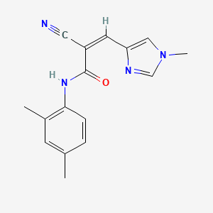 molecular formula C16H16N4O B3000416 (Z)-2-Cyano-N-(2,4-dimethylphenyl)-3-(1-methylimidazol-4-yl)prop-2-enamide CAS No. 1808894-38-3