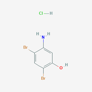 molecular formula C6H6Br2ClNO B3000421 5-Amino-2,4-dibromophenol;hydrochloride CAS No. 2375273-78-0
