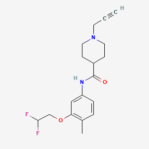 molecular formula C18H22F2N2O2 B3000423 N-[3-(2,2-difluoroethoxy)-4-methylphenyl]-1-(prop-2-yn-1-yl)piperidine-4-carboxamide CAS No. 1311522-65-2