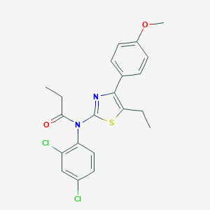 molecular formula C21H20Cl2N2O2S B300043 N-(2,4-dichlorophenyl)-N-[5-ethyl-4-(4-methoxyphenyl)-1,3-thiazol-2-yl]propanamide 