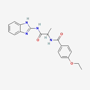 molecular formula C19H20N4O3 B3000431 N-(1-((1H-benzo[d]imidazol-2-yl)amino)-1-oxopropan-2-yl)-4-ethoxybenzamide CAS No. 1236266-55-9