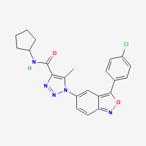 molecular formula C22H20ClN5O2 B3000437 1-(3-(4-chlorophenyl)benzo[c]isoxazol-5-yl)-N-cyclopentyl-5-methyl-1H-1,2,3-triazole-4-carboxamide CAS No. 950286-64-3