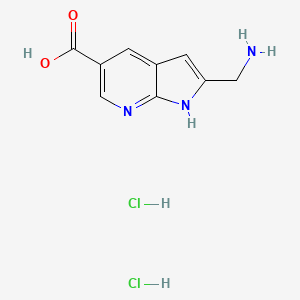 B3000448 2-(Aminomethyl)-1H-pyrrolo[2,3-b]pyridine-5-carboxylic acid;dihydrochloride CAS No. 2361679-35-6