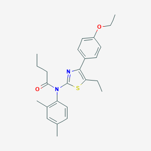 molecular formula C25H30N2O2S B300045 N-(2,4-dimethylphenyl)-N-[4-(4-ethoxyphenyl)-5-ethyl-1,3-thiazol-2-yl]butanamide 