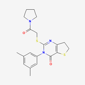 3-(3,5-Dimethylphenyl)-2-(2-oxo-2-pyrrolidin-1-ylethyl)sulfanyl-6,7-dihydrothieno[3,2-d]pyrimidin-4-one
