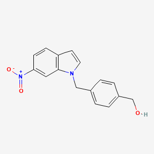 molecular formula C16H14N2O3 B3000486 (4-((6-Nitro-1H-indol-1-yl)methyl)phenyl)methanol CAS No. 1711992-24-3