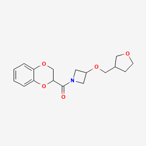 molecular formula C17H21NO5 B3000487 2,3-Dihydro-1,4-benzodioxin-3-yl-[3-(oxolan-3-ylmethoxy)azetidin-1-yl]methanone CAS No. 2309588-11-0