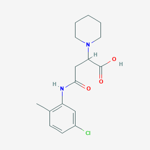 molecular formula C16H21ClN2O3 B3000488 4-((5-Chloro-2-methylphenyl)amino)-4-oxo-2-(piperidin-1-yl)butanoic acid CAS No. 899964-53-5