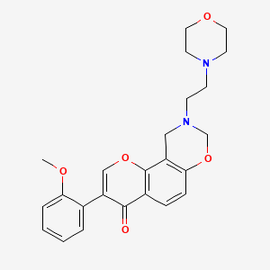 molecular formula C24H26N2O5 B3000491 3-(2-methoxyphenyl)-9-(2-morpholinoethyl)-9,10-dihydrochromeno[8,7-e][1,3]oxazin-4(8H)-one CAS No. 929444-57-5