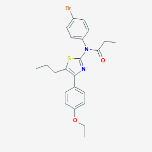 molecular formula C23H25BrN2O2S B300052 N-(4-bromophenyl)-N-[4-(4-ethoxyphenyl)-5-propyl-1,3-thiazol-2-yl]propanamide 