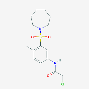 molecular formula C15H21ClN2O3S B3000528 N-[3-(azepane-1-sulfonyl)-4-methylphenyl]-2-chloroacetamide CAS No. 379255-23-9