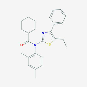 molecular formula C26H30N2OS B300053 N-(2,4-dimethylphenyl)-N-(5-ethyl-4-phenyl-1,3-thiazol-2-yl)cyclohexanecarboxamide 