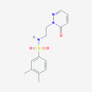 molecular formula C14H17N3O3S B3000538 3,4-dimethyl-N-(2-(6-oxopyridazin-1(6H)-yl)ethyl)benzenesulfonamide CAS No. 1049551-24-7