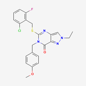 5-((2-chloro-6-fluorobenzyl)thio)-2-ethyl-6-(4-methoxybenzyl)-2H-pyrazolo[4,3-d]pyrimidin-7(6H)-one