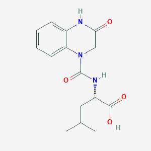 molecular formula C15H19N3O4 B3000543 (2S)-4-methyl-2-[(3-oxo-2,4-dihydroquinoxaline-1-carbonyl)amino]pentanoic acid CAS No. 1173685-44-3