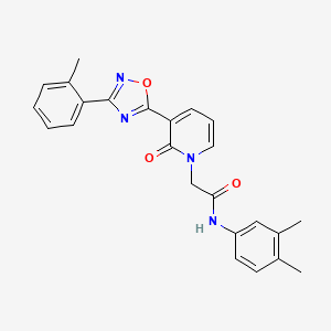 molecular formula C24H22N4O3 B3000546 N-(3,4-dimethylphenyl)-2-(2-oxo-3-(3-(o-tolyl)-1,2,4-oxadiazol-5-yl)pyridin-1(2H)-yl)acetamide CAS No. 1251570-99-6