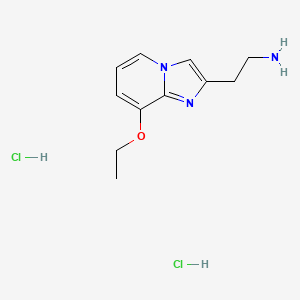 molecular formula C11H17Cl2N3O B3000551 2-(8-Ethoxyimidazo[1,2-a]pyridin-2-yl)ethanamine dihydrochloride CAS No. 1353501-12-8