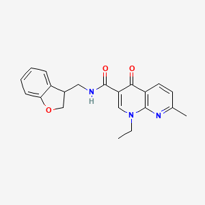 molecular formula C21H21N3O3 B3000555 N-[(2,3-dihydro-1-benzofuran-3-yl)methyl]-1-ethyl-7-methyl-4-oxo-1,4-dihydro-1,8-naphthyridine-3-carboxamide CAS No. 2097930-21-5
