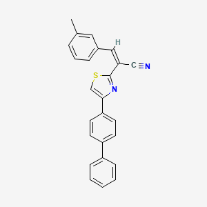 molecular formula C25H18N2S B3000559 (Z)-2-(4-([1,1'-联苯]-4-基)噻唑-2-基)-3-(间甲苯基)丙烯腈 CAS No. 476668-76-5