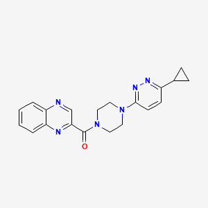 molecular formula C20H20N6O B3000567 (4-(6-Cyclopropylpyridazin-3-yl)piperazin-1-yl)(quinoxalin-2-yl)methanone CAS No. 2034369-79-2