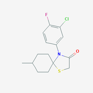 molecular formula C15H17ClFNOS B300057 4-(3-Chloro-4-fluorophenyl)-8-methyl-1-thia-4-azaspiro[4.5]decan-3-one 