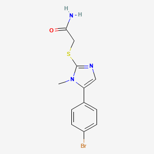 molecular formula C12H12BrN3OS B3000572 2-((5-(4-bromophenyl)-1-methyl-1H-imidazol-2-yl)thio)acetamide CAS No. 1207038-93-4