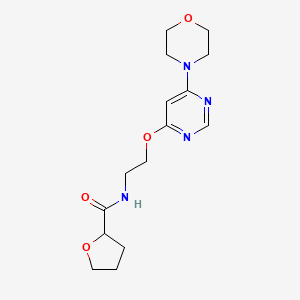 molecular formula C15H22N4O4 B3000575 N-(2-((6-morpholinopyrimidin-4-yl)oxy)ethyl)tetrahydrofuran-2-carboxamide CAS No. 1210403-58-9