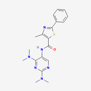 molecular formula C19H22N6OS B3000581 N-(2,4-bis(dimethylamino)pyrimidin-5-yl)-4-methyl-2-phenylthiazole-5-carboxamide CAS No. 1448064-86-5