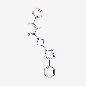 molecular formula C18H16N4O2 B3000583 (E)-3-(furan-2-yl)-1-(3-(4-phenyl-1H-1,2,3-triazol-1-yl)azetidin-1-yl)prop-2-en-1-one CAS No. 2035021-85-1