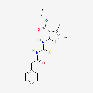 molecular formula C18H20N2O3S2 B3000589 Ethyl 4,5-dimethyl-2-{[(phenylacetyl)carbamothioyl]amino}thiophene-3-carboxylate CAS No. 268733-40-0
