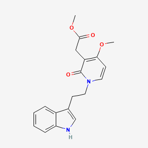 molecular formula C19H20N2O4 B3000590 methyl 2-{1-[2-(1H-indol-3-yl)ethyl]-4-methoxy-2-oxo-1,2-dihydro-3-pyridinyl}acetate CAS No. 439096-04-5