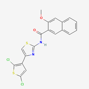 molecular formula C19H12Cl2N2O2S2 B3000591 N-[4-(2,5-二氯噻吩-3-基)-1,3-噻唑-2-基]-3-甲氧基萘-2-甲酰胺 CAS No. 325977-01-3