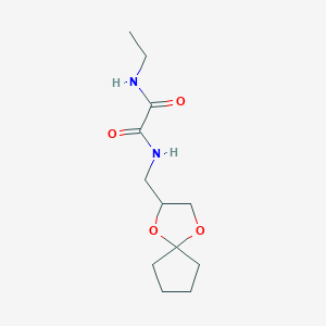molecular formula C12H20N2O4 B3000593 N1-(1,4-二氧杂螺[4.4]壬烷-2-基甲基)-N2-乙基草酰胺 CAS No. 899982-32-2