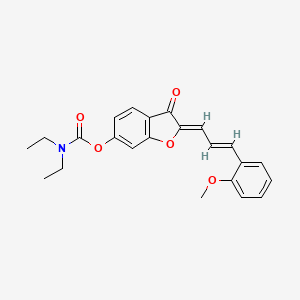 molecular formula C23H23NO5 B3000595 (Z)-2-((E)-3-(2-methoxyphenyl)allylidene)-3-oxo-2,3-dihydrobenzofuran-6-yl diethylcarbamate CAS No. 622797-42-6