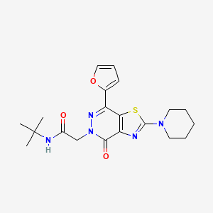 molecular formula C20H25N5O3S B3000597 N-(tert-butyl)-2-(7-(furan-2-yl)-4-oxo-2-(piperidin-1-yl)thiazolo[4,5-d]pyridazin-5(4H)-yl)acetamide CAS No. 1203283-76-4