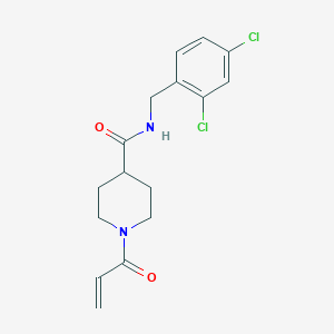 molecular formula C16H18Cl2N2O2 B3000608 N-[(2,4-Dichlorophenyl)methyl]-1-prop-2-enoylpiperidine-4-carboxamide CAS No. 2361687-63-8