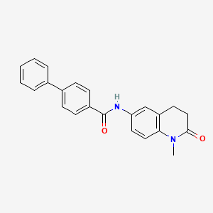 molecular formula C23H20N2O2 B3000611 N-(1-methyl-2-oxo-1,2,3,4-tetrahydroquinolin-6-yl)-[1,1'-biphenyl]-4-carboxamide CAS No. 922054-25-9